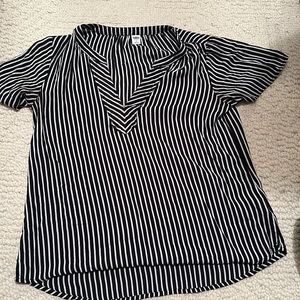 Black and white striped top